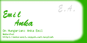 emil anka business card
